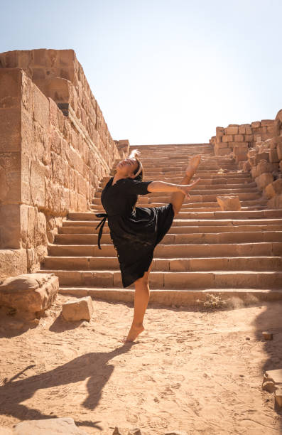 istock Dancing in Petra, the ancient city 2103714284