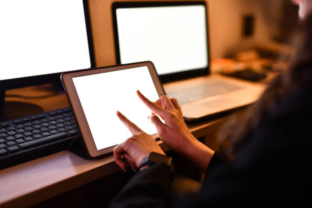 Office Work Done By Businesswoman On Digital Tablet