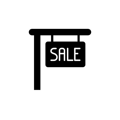 House for Sale Solid Icon. This Flat Icon is suitable for infographics, web designs, mobile apps, UI, UX, and GUI design.