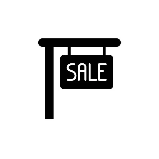 Vector illustration of Sale Sign Solid Icon. This Flat Icon is suitable for infographics, web designs, mobile apps, UI, UX, and GUI design.