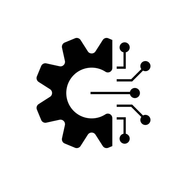Digital Transformation Solid Icon. This Flat Icon is suitable for infographics, web designs, mobile apps, UI, UX, and GUI design. Industrial Transition Industry 4.0 Solid Icon. This Flat Icon is suitable for infographics, web designs, mobile apps, UI, UX, and GUI design. data icons solid stock illustrations