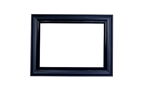 Black Empty ornate picture frame with white background