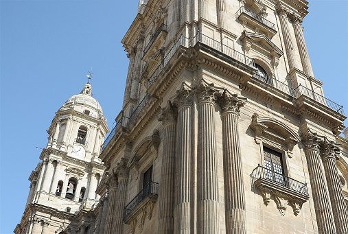 Malaga Cathedral's Corinthian columns and tower