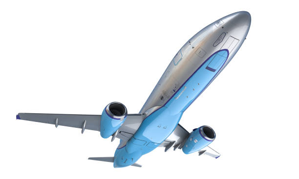 istock Commercial jet airplane ascending in clear sky 2103834641