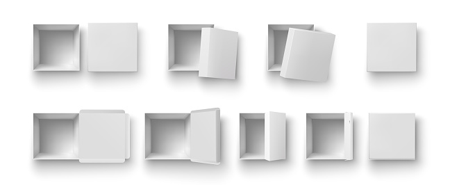 Package View Box Package Container Top View Realistic Vector Illustration Of Empty ...