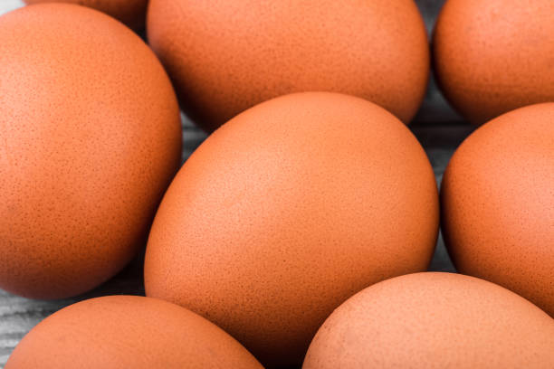 Egg, Chicken eggs in the package on a white background. Chicken eggs in a cardboard box.