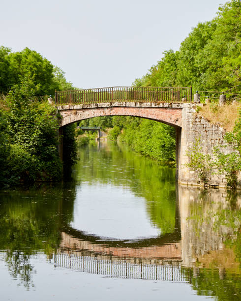 istock Two Small Bridges on the River Yonne, France 2103897265