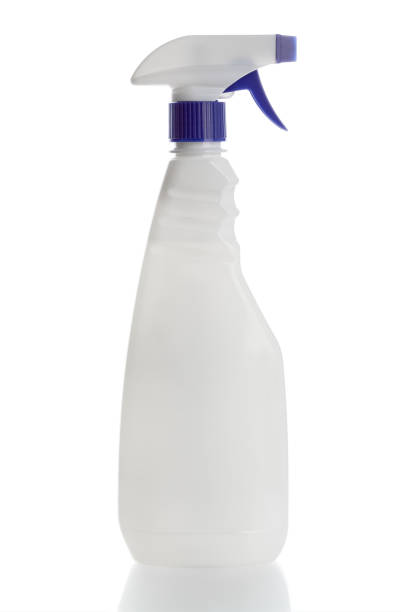 istock Detergents for home. Cleaning products. White blank plastic spray detergent bottle isolated on white background. 2103916061