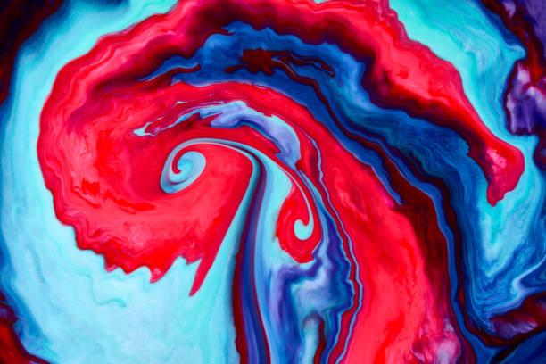 Abstract paint color background. Exoplanet cosmic sea pattern, paint stains. Marbleized effect. Background with abstract swirling paint effect. Liquid acrylic picture with flows and splashes. Mixed