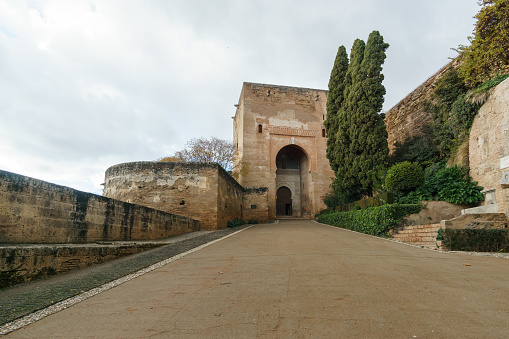 Gate of Justice or Puerta de la Justicia at the moorish palace of Alhambra complex in Granada, Andalusia, Spain