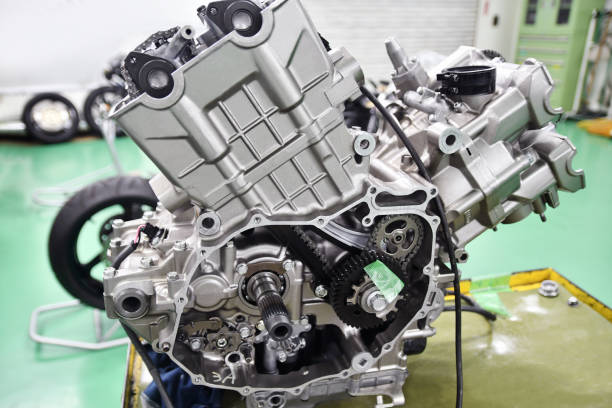 istock Engine of a large motorcycle under maintenance 2104009712