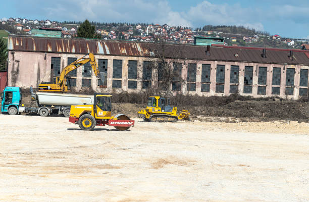 Construction site of the first Lidl retail facility in Sarajevo stock photo