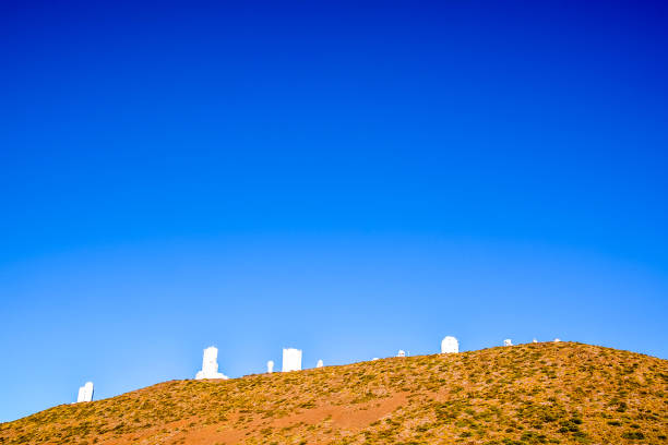 Telescopes of the Teide Astronomical Observatory Telescopes of the Teide Astronomical Observatory in Tenerife, Spain. observatory tenerife canary islands el teide national park stock pictures, royalty-free photos & images