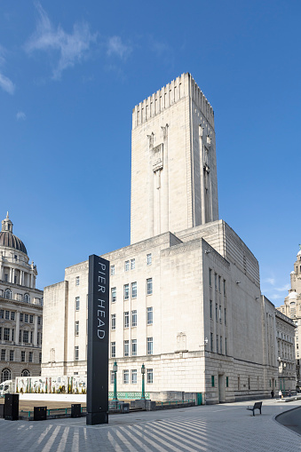Liverpool, united kingdom May, 16, 2023 George's Dock Building is a Grade II listed building in Liverpool, England. It is located at the Pier Head on the city's waterfront.