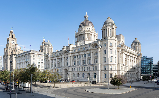 Liverpool, united kingdom May, 16, 2023 Port of Liverpool Building is a Grade II listed building. It is also part of Liverpool's formerly UNESCO designated World Heritage Maritime Mercantile City.