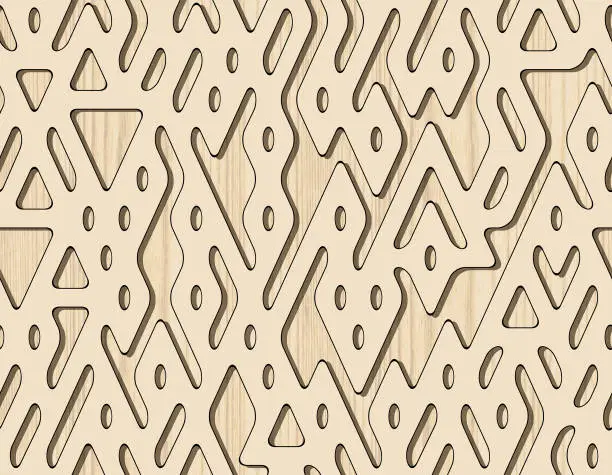 Vector illustration of seamless  wood  textured  rhombus  pattern