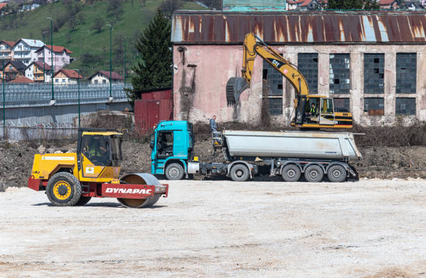 Construction site of the first Lidl retail facility in Sarajevo stock photo