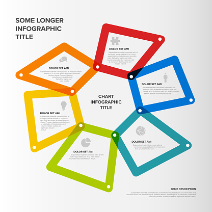 Block Chart Grid Six Thick Line Blocks Chart Multipurpose Infographic Template Stock ...