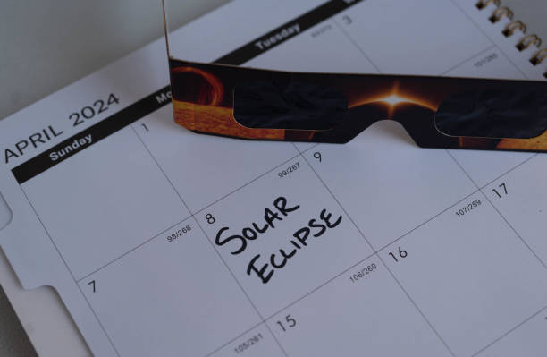 Solar Eclipse Calendar Reminder stock photo