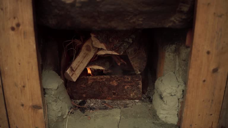 Firewood Under DIY Hot Tub Outdoors - Close Up