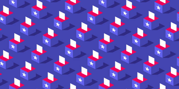 ilustrações de stock, clip art, desenhos animados e ícones de voting election ballot box seamless repeating tileable pattern - eleição