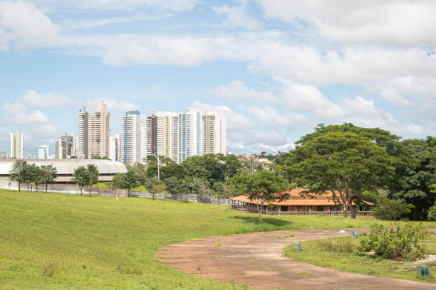 istock Outdoor park with nature and leisure facilities 2104203399