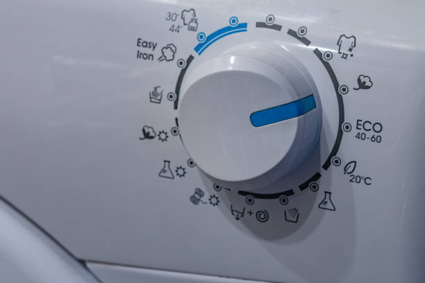 istock Saving water and energy ecological washing machines ecological washing program 2104205529