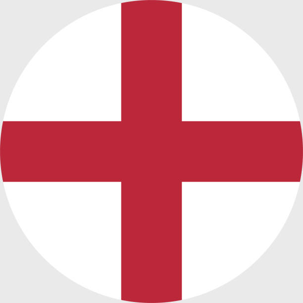 england flag. standard color. circular icon. round flag. digital illustrations. computer illustration. vector illustration. - england map soccer soccer ball stock-grafiken, -clipart, -cartoons und -symbole