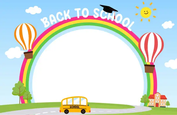 Vector illustration of Back to school background, springtime.