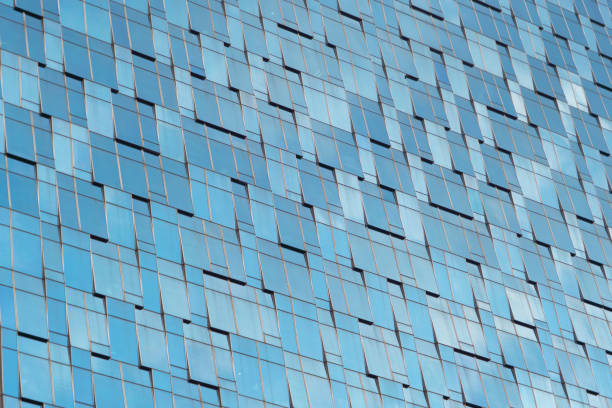 Close-up and abstract background of modern corporate building facade.