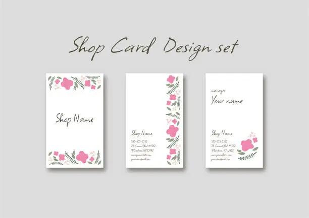 Vector illustration of carddesign set flower18