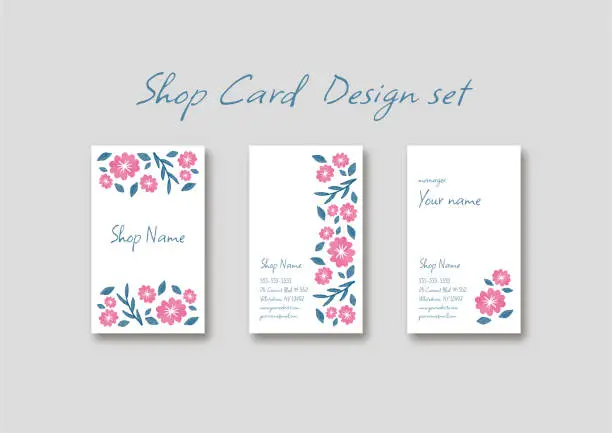 Vector illustration of carddesign set flower14