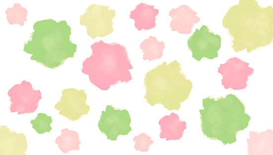 Watercolor Background of Round Brush Strokes in Pastel Colors