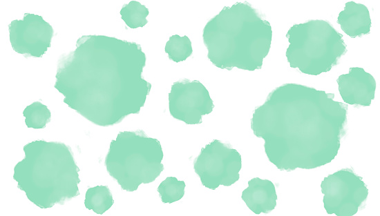 Circular Watercolor Paint Brush Strokes - Green