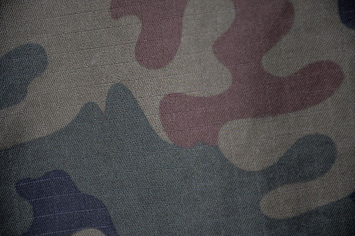 Close-up of Polish Army military camouflage uniform