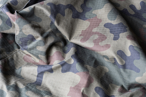 Close-up of Polish Army military camouflage uniform