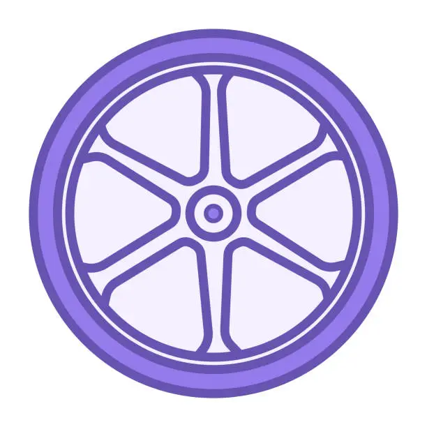 Vector illustration of Colored Mag Wheel Icon. Magnetic Vehicle Wheel Vector Icon. Car service concept