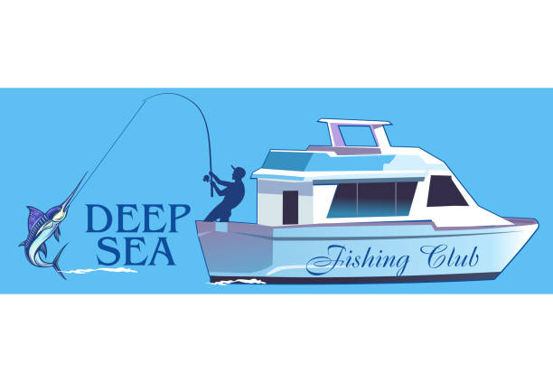 ilustrações de stock, clip art, desenhos animados e ícones de fishing big marlin. deep sea - marlin sailfish nature saltwater fish
