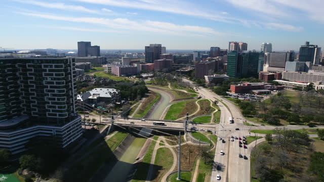 Drone Shot, Houston Medical Center Area Buildings, Hospitals, Clinics and Hotels Texas USA