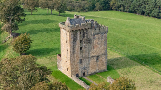 Invergordon, Nairnshire, Scotland - May 22, 2012: Entrance to Cawdor Castle, fairy tale castle and gardens, famous for its links to Shakespeare's 'Macbeth' and portrayal of the murder of King Duncan.