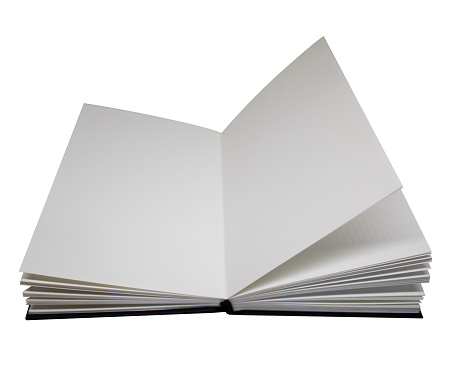 Blank book on white background