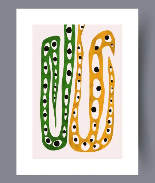 Vector illustration of Animal snake surreal eyes wall art print