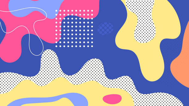 Creative geometric colorful abstract background with dotted pattern