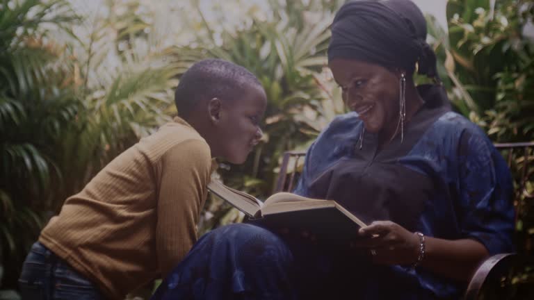 Son playing with mother