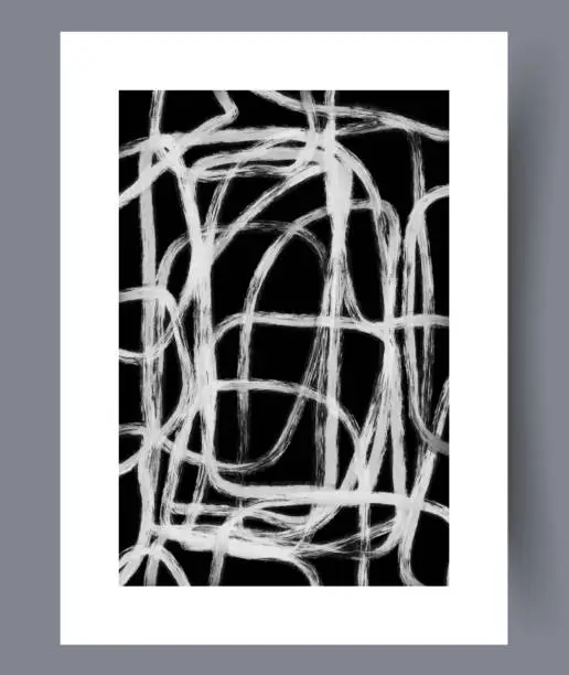 Vector illustration of Abstract band tangled tracery wall art print