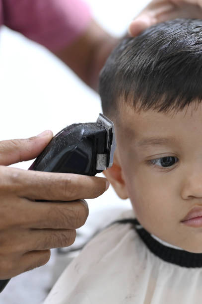 istock Close up of haircut 2104497027