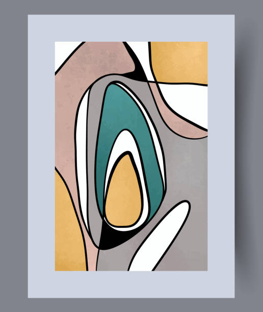 istock Abstract shapes bohemian chaos wall art print 2104525746