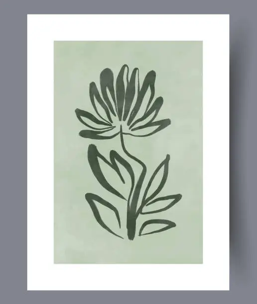 Vector illustration of Still life flower organic plant wall art print