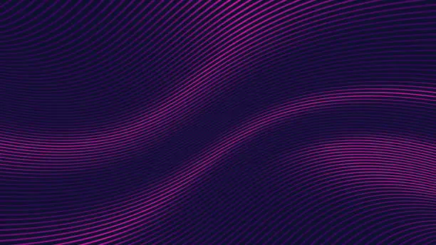 Vector illustration of Dark violet background with lines curve fluid design. Vector illustration