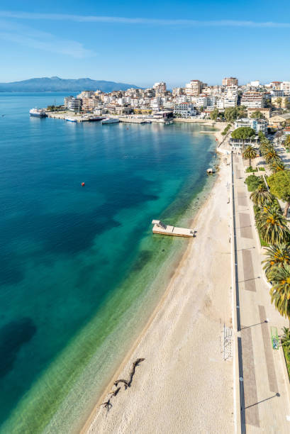 istock Saranda beach on the Albanian Riviera 2104548321